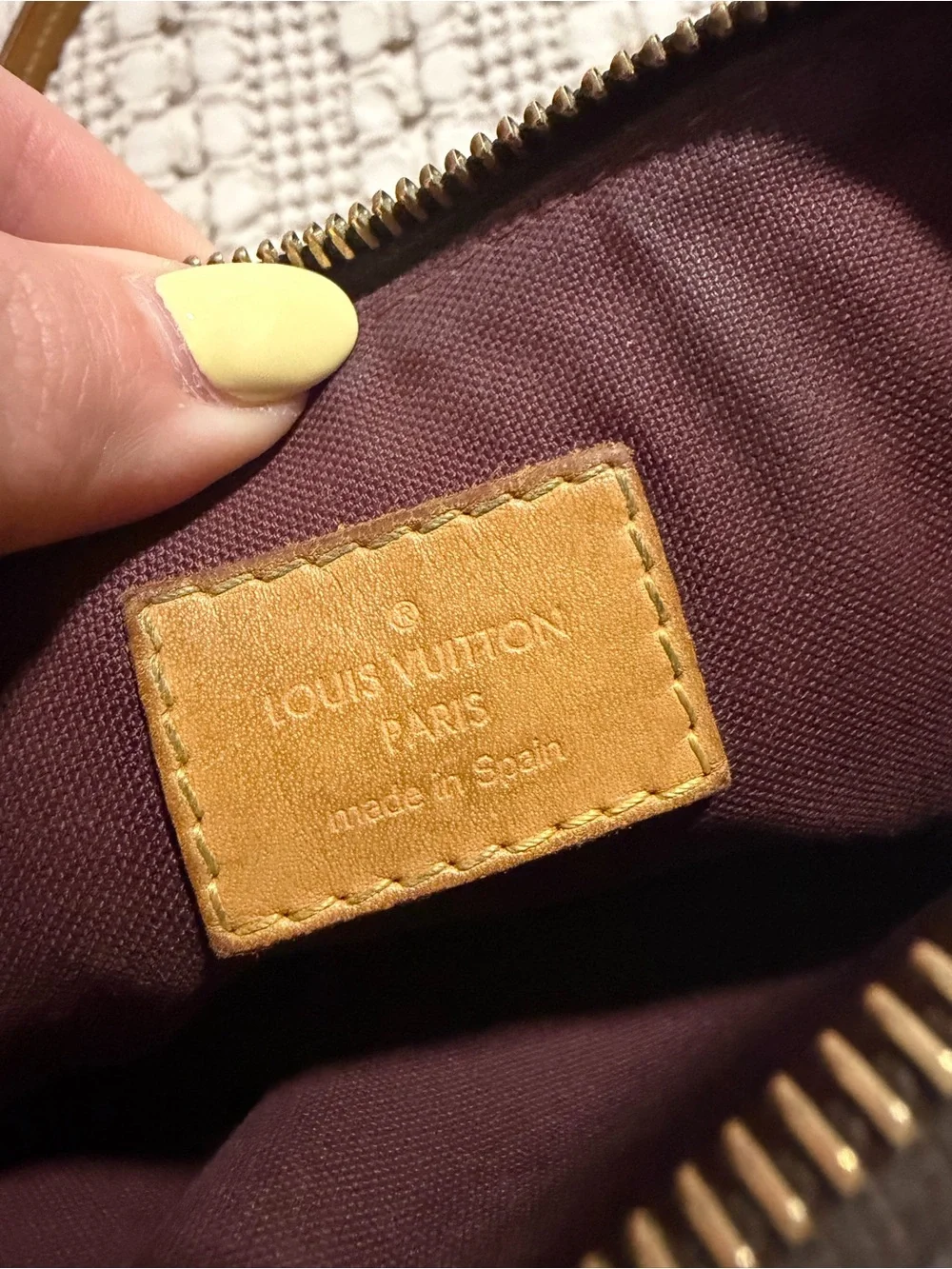 Louis Vuitton Monogram Canvas Shoulder Bag with Tan Trim